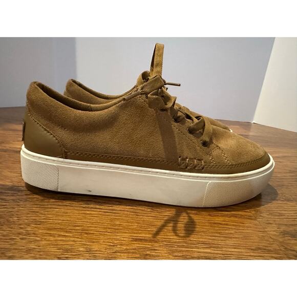 UGG Women's Zilo Suede Platform Lace-Up Fashion Sneaker – Tan – Size 8.5 - Picture 2 of 9